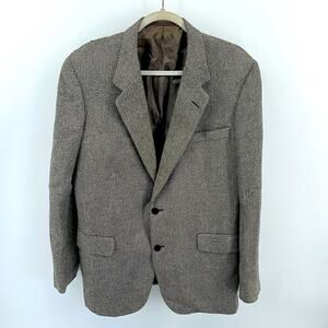 Vintage Harrod’s 100% cashmere houndstooth two button two vent sport coat blazer